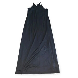 Y2k fitted black maxi dress